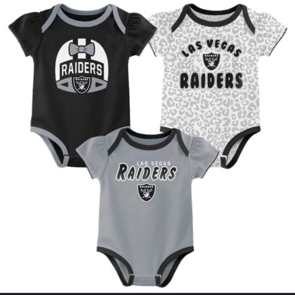NFL Las Vegas Raiders Infant girls ' 3pk Bodysuit